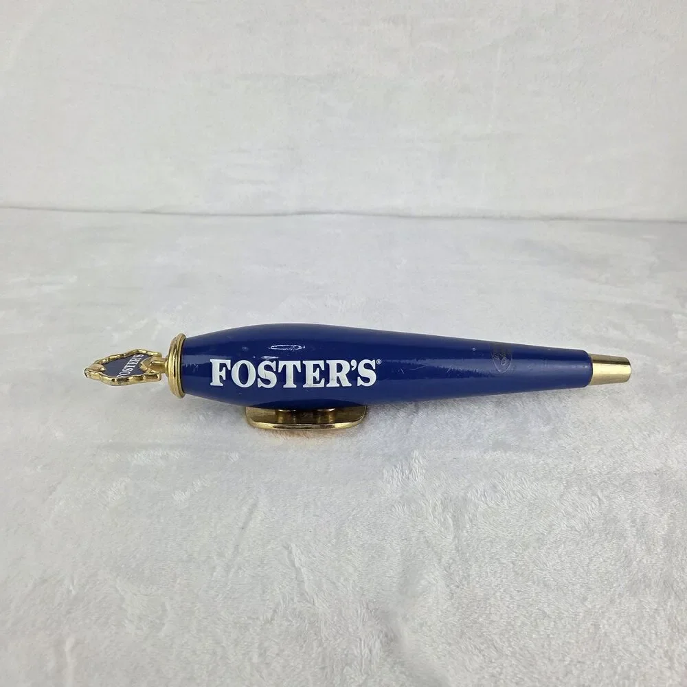Foster's Lager Beer Tap Handle Blue Gold Draft Beer Knob Bar Man Cave Decor